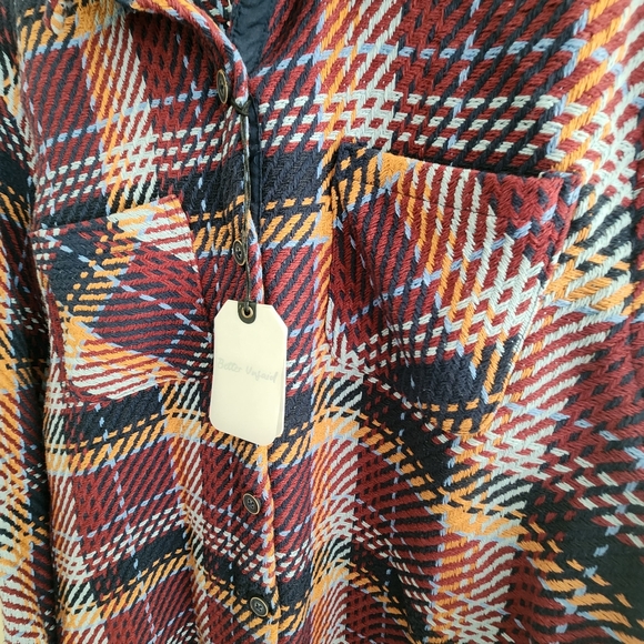 Better Unsaid plaid shirt / shacket Size: Medium NWT - Picture 3 of 9